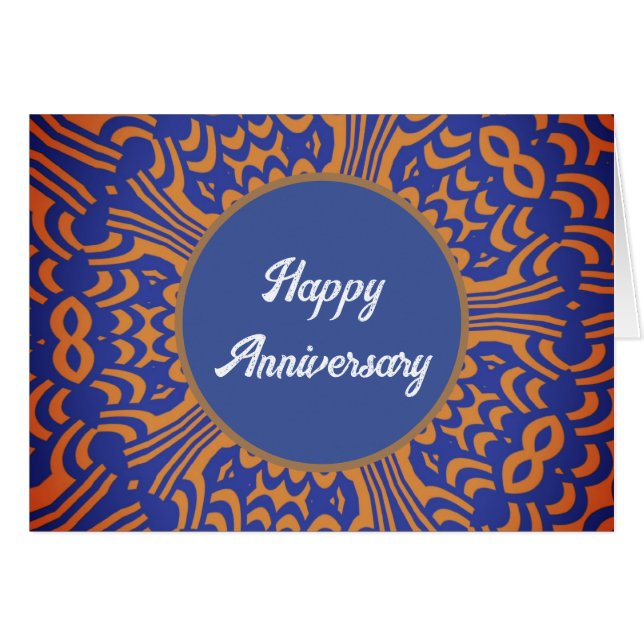 Happy Anniversary Blue and Orange (Vorderseite (Horizontal))
