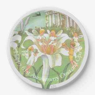 Happy Anniversary Blume Fairy Party Plate Pappteller