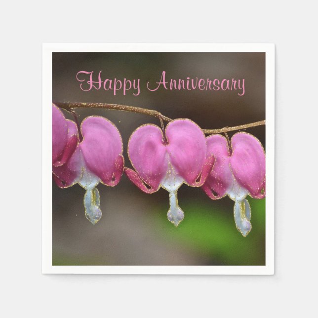 Happy Anniversary Blutung Herz Serviette (Vorderseite)