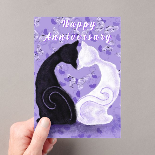 Happy Anniversary Card Couple Cat Liebe Herz Acryleinladungen (Insitu (Handheld))