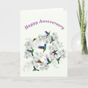 Happy Anniversary Card Frühjahr Vögel fliegen Karte