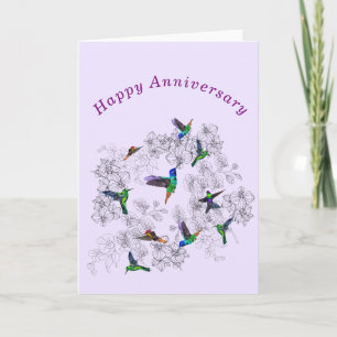 Happy Anniversary Card Frühjahr Vögel fliegen Karte