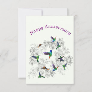 Happy Anniversary Card Frühjahr Vögel und Blume Karte