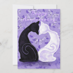 Happy Anniversary Card Romantische Cat Couple Lieb Karte