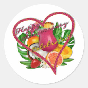 Happy Anniversary Celebrate t Runder Aufkleber