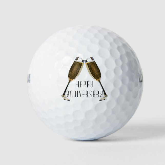 Happy Anniversary Champagne Toast Golfball (Vorderseite)