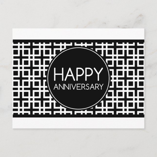 Happy Anniversary (cinderStripe) Postkarte (Vorderseite)