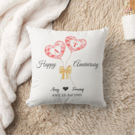 Happy Anniversary - Custom Letter On Red Balloon Kissen
