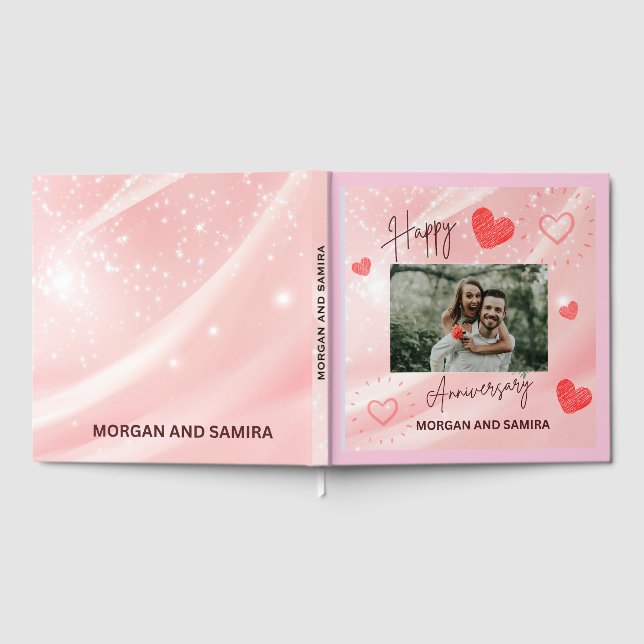 Happy Anniversary Custom Photo Guest Book Gästebuch (Voll)