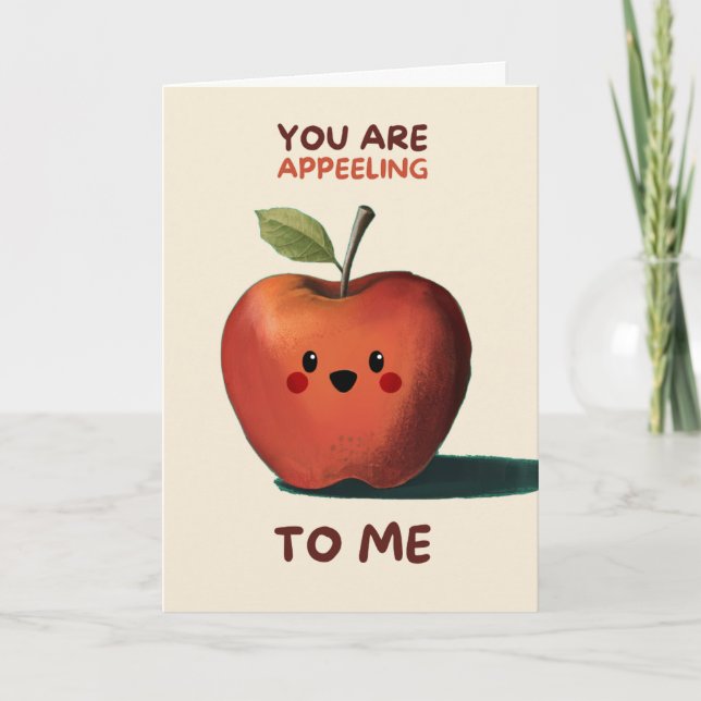Happy Anniversary Cute Funny Simple Apple Card Karte (Vorderseite)