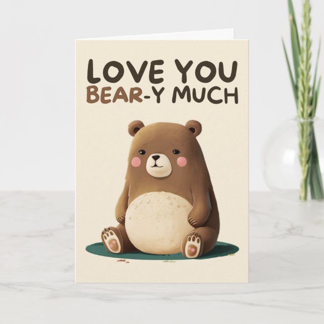 Happy Anniversary Cute Funny Simple Bear Card Karte (Vorderseite)