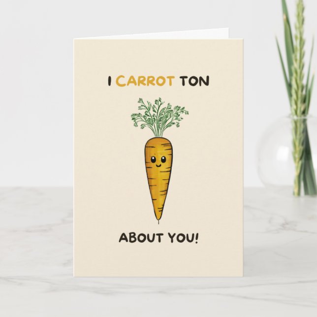 Happy Anniversary Cute Funny Simple Carrot Card Karte (Vorderseite)