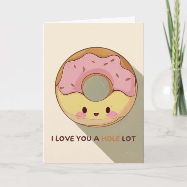 Happy Anniversary Cute Funny Simple Donut Card Karte (Vorderseite)