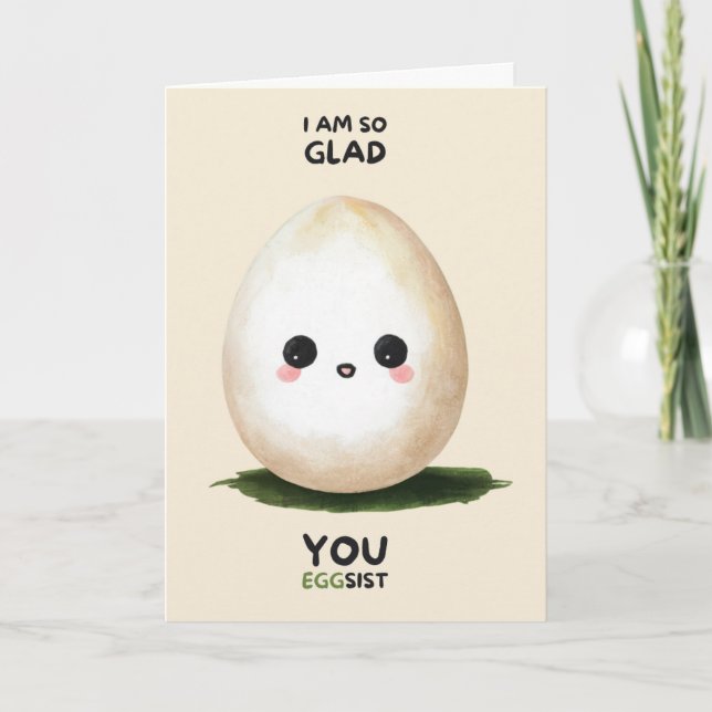 Happy Anniversary Cute Funny Simple Egg Card Karte (Vorderseite)