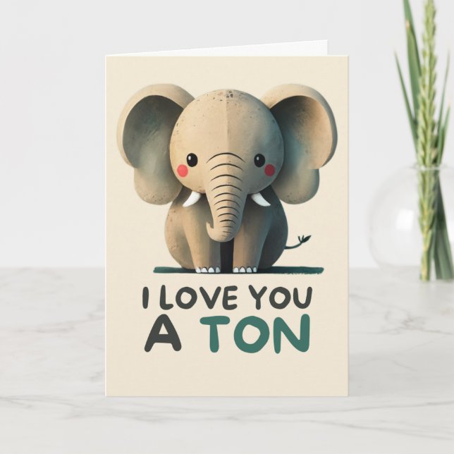 Happy Anniversary Cute Funny Simple Elephant Card Karte (Vorderseite)