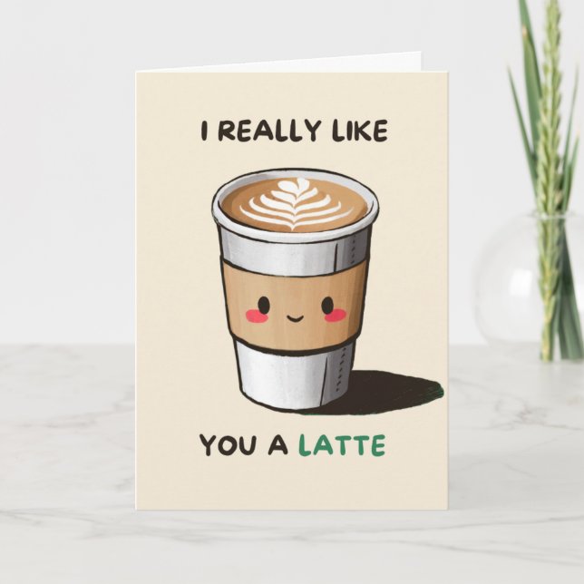 Happy Anniversary Cute Funny Simple Latte Card Karte (Vorderseite)