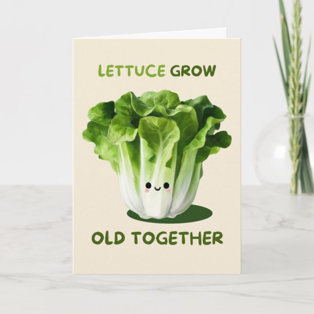 Happy Anniversary Cute Funny Simple Lettuce Card Karte (Vorderseite)