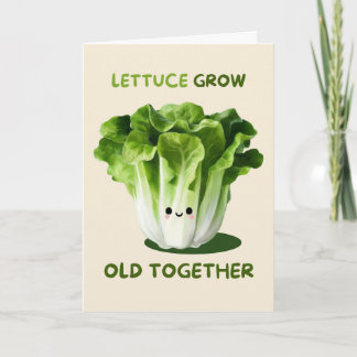 Happy Anniversary Cute Funny Simple Lettuce Card Karte