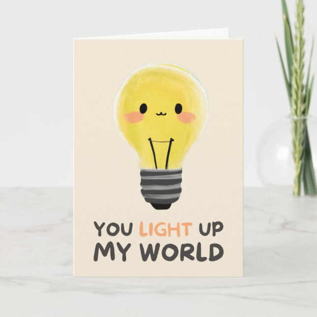 Happy Anniversary Cute Funny Simple Light Card Karte (Vorderseite)