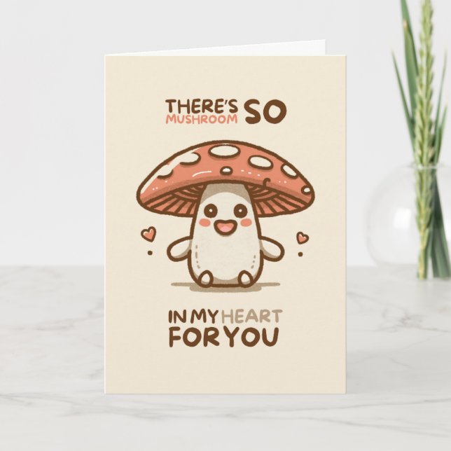 Happy Anniversary Cute Funny Simple Mushroom Card Karte (Vorderseite)