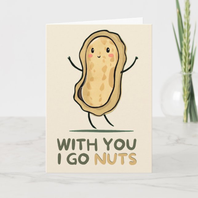 Happy Anniversary Cute Funny Simple Peanut Card Karte (Vorderseite)