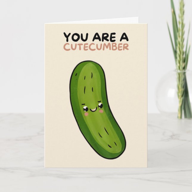 Happy Anniversary Cute Funny Simple Pickle Card Karte (Vorderseite)
