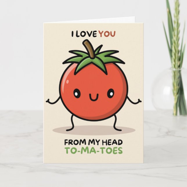 Happy Anniversary Cute Funny Simple Tomato Card Karte (Vorderseite)