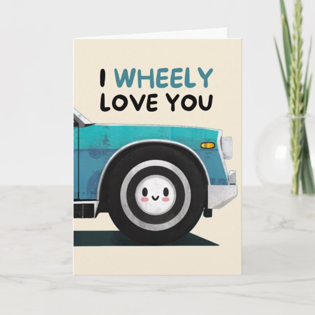 Happy Anniversary Cute Funny Simple Wheel Card Karte (Vorderseite)