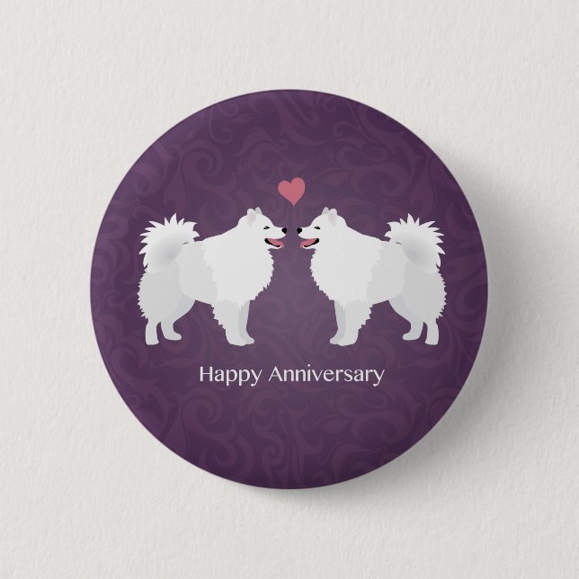 Happy Anniversary Design des amerikanischen Eskimo Button (Vorderseite)