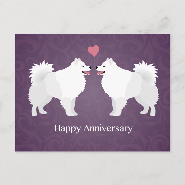 Happy Anniversary Design des amerikanischen Eskimo Postkarte (Vorderseite)