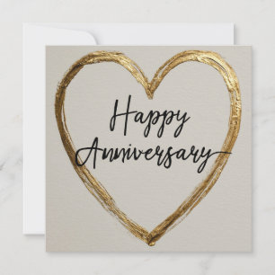 "Happy Anniversary"-Design mit goldenem Herzen