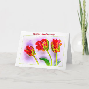 Happy Anniversary French Tulips Card Karte