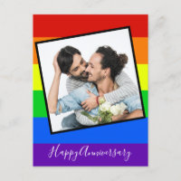 Happy Anniversary Gay Couple Foto Custom Rainbow