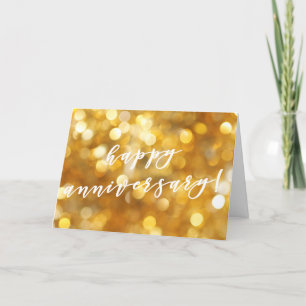 Happy Anniversary Glamour Gold Glitzern Feiertagskarte