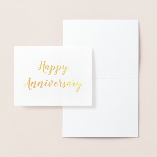 Happy Anniversary Gold Foil Script Folienkarte (Anzeige)