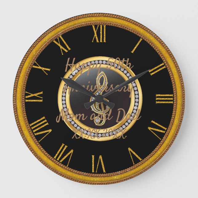 Happy Anniversary Große Wanduhr (Vorderseite)