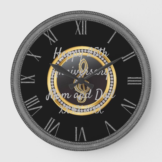 Happy Anniversary Große Wanduhr (Vorderseite)