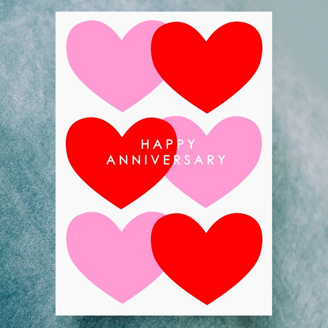 Happy Anniversary Hearts Karte (Von Creator hochgeladen)