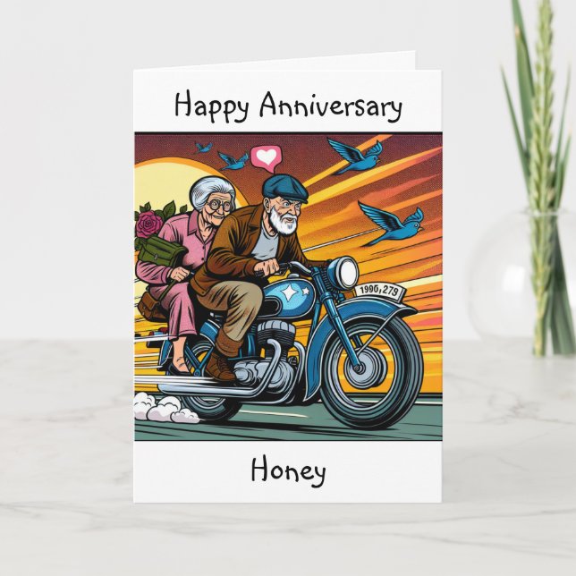 Happy Anniversary Honey | Adventurous Couple Karte (Vorderseite)