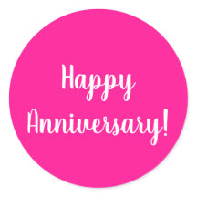 Happy Anniversary Hot Pink White Typografy