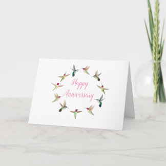 Happy Anniversary Hummingbird Card Karte