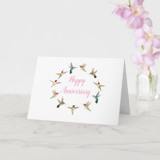 Happy Anniversary Hummingbird Karte