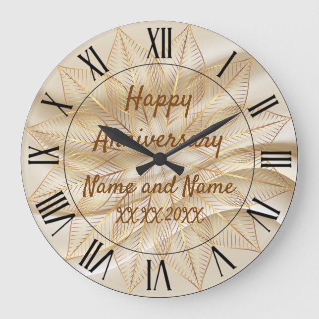 Happy anniversary Large Clock Große Wanduhr (Vorderseite)
