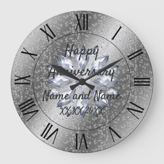 Happy anniversary Large Clock Große Wanduhr (Vorderseite)
