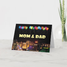 HAPPY ANNIVERSARY MAMA & VATER Las Vegas Card
