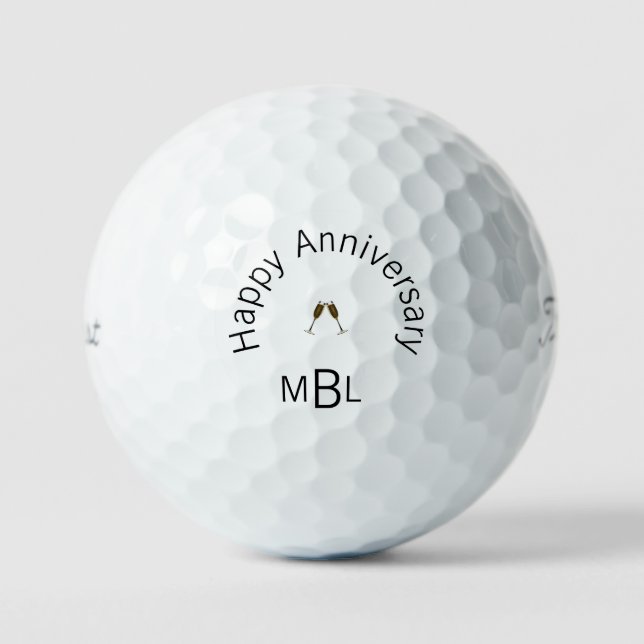 Happy Anniversary Monogram Titleist Pro VI II Golfball (Vorderseite)