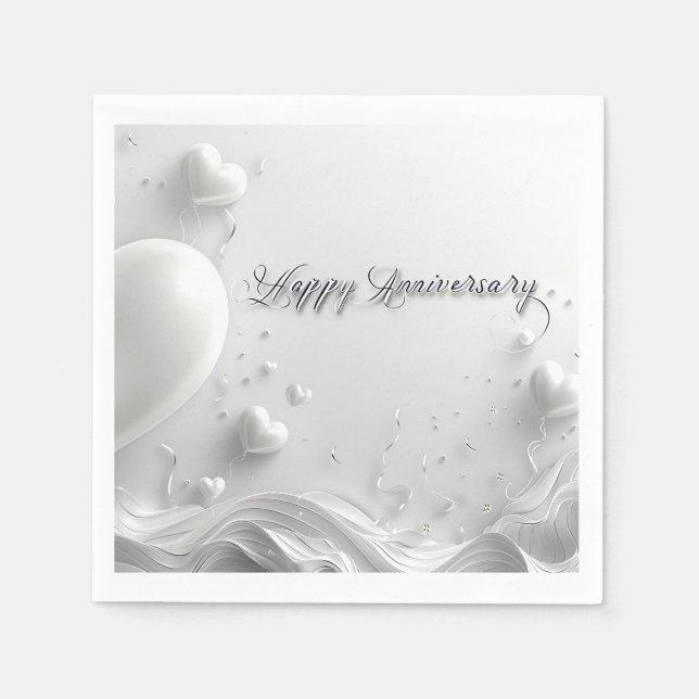 Happy Anniversary Napkins Serviette (Vorderseite)