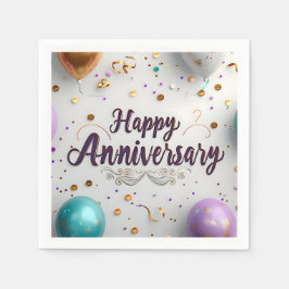 Happy Anniversary Napkins Serviette