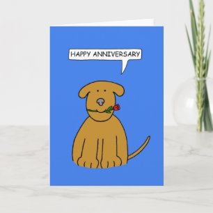 Happy Anniversary Niedlich Cartoon Puppy Karte