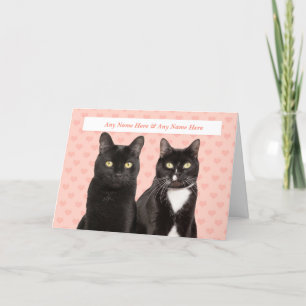 Happy Anniversary Niedlich Cat Couple mit Individu Feiertagskarte